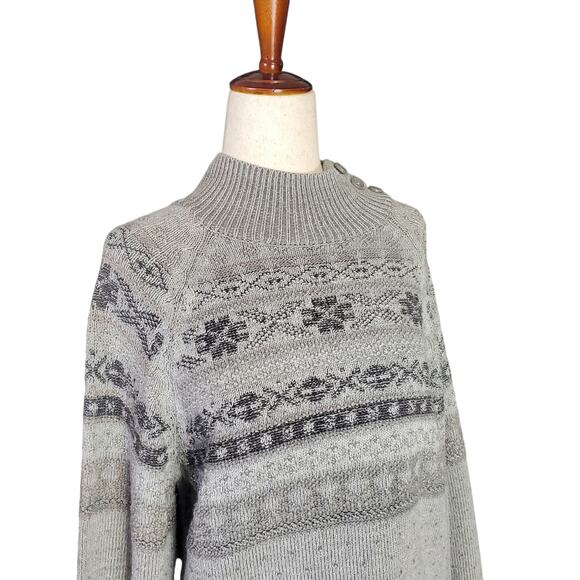 Vintage Sweater Oversized Winter Gray Long-Sleeved Slouchy Croft & Barrow - M - Picture 5 of 8